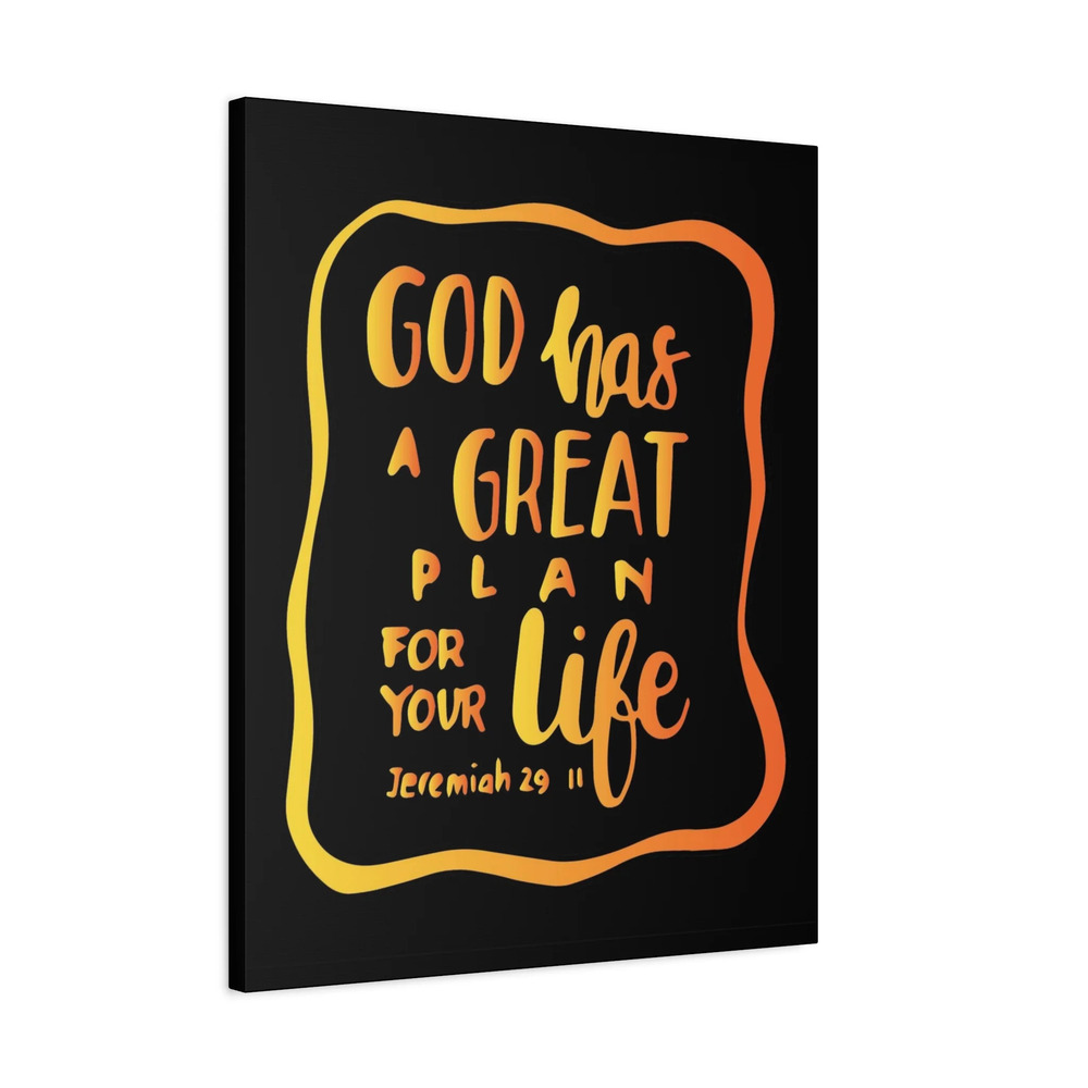 Scripture Canvas A Great Plan Jeremiah 29:11 Black Bible Verse Print